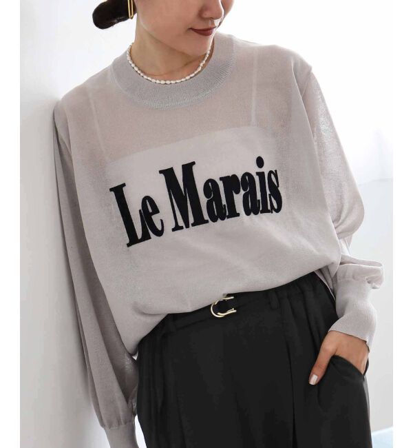 le.coeur blanc「シアー刺繍ロゴニット」|ニット・セーター|