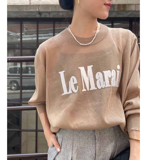 le.coeur blanc「シアー刺繍ロゴニット」|ニット・セーター|