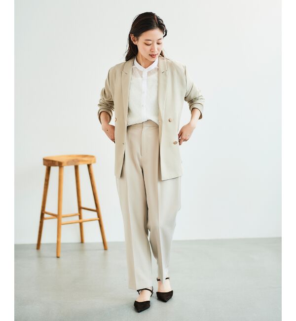 le.coeur blanc「ツインクロスタックストレートパンツ」|その他|