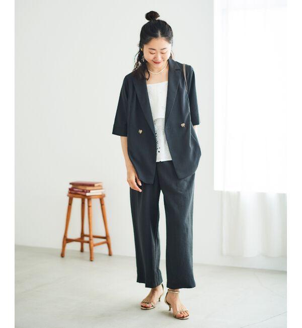  「《手洗い可能》タンブラーブッチャータックワイドパンツ」|その他|