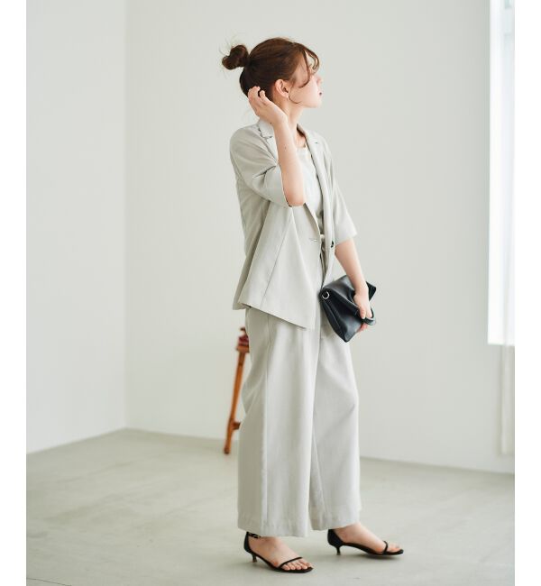  「《手洗い可能》タンブラーブッチャータックワイドパンツ」|その他|