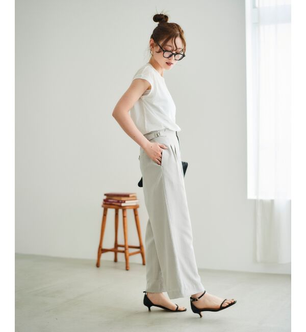  「《手洗い可能》タンブラーブッチャータックワイドパンツ」|その他|