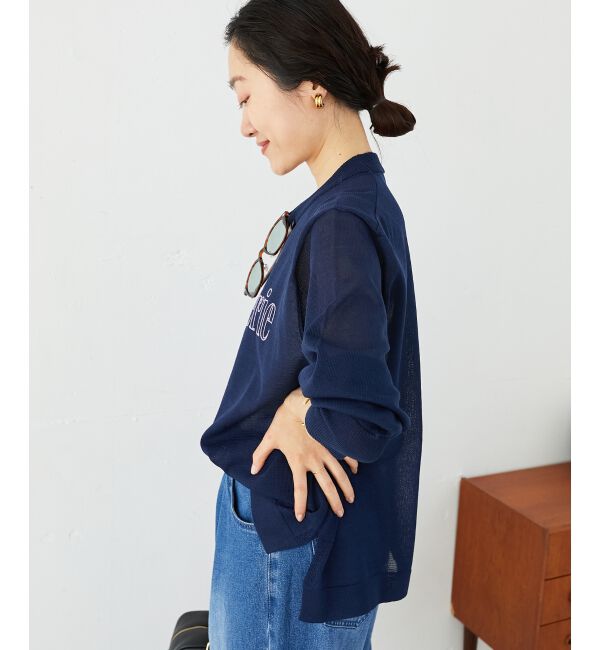 le.coeur blanc「シアー刺繍ロゴニットプルオーバー」|ニット・セーター|