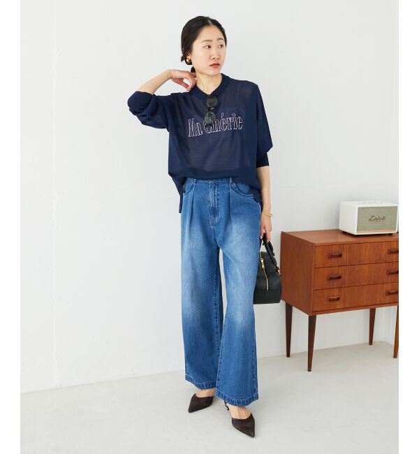 le.coeur blanc「シアー刺繍ロゴニットプルオーバー」|ニット・セーター|