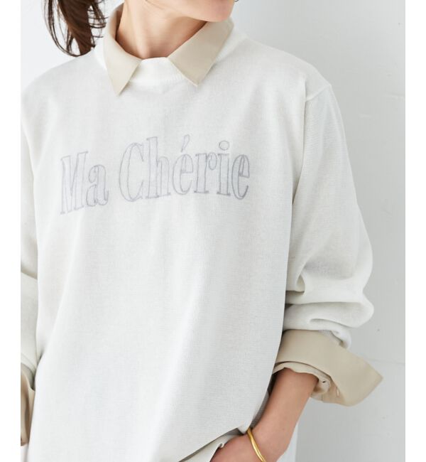 le.coeur blanc「シアー刺繍ロゴニットプルオーバー」|ニット・セーター|