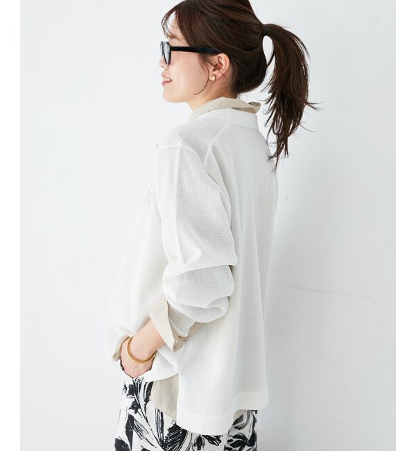 le.coeur blanc「シアー刺繍ロゴニットプルオーバー」|ニット・セーター|