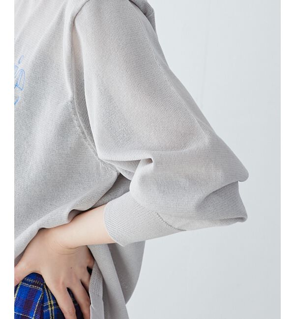 le.coeur blanc「シアー刺繍ロゴニットプルオーバー」|ニット・セーター|