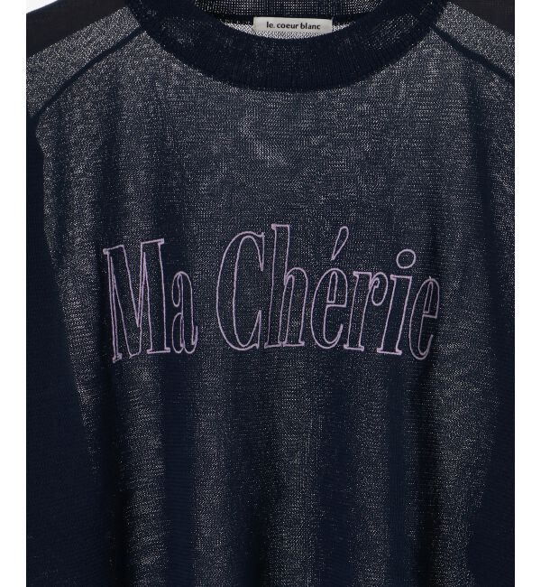 le.coeur blanc「シアー刺繍ロゴニットプルオーバー」|ニット・セーター|