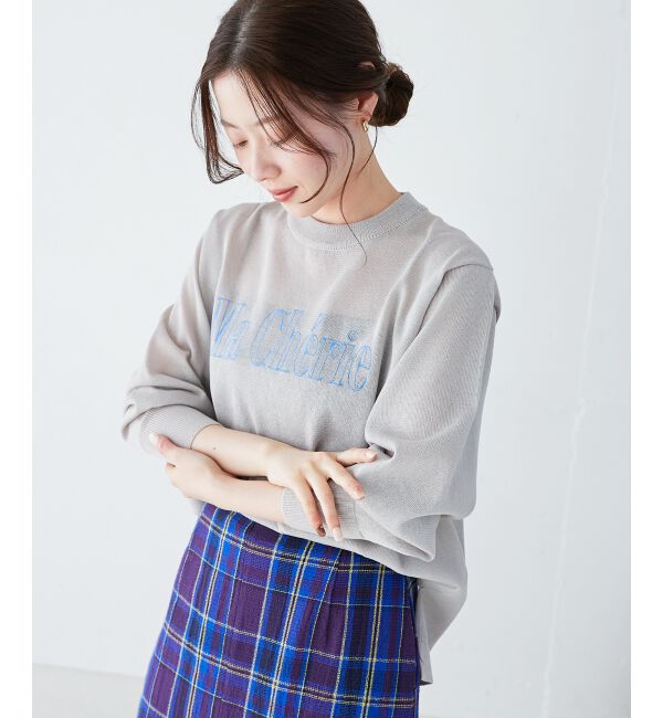 le.coeur blanc「シアー刺繍ロゴニットプルオーバー」|ニット・セーター|