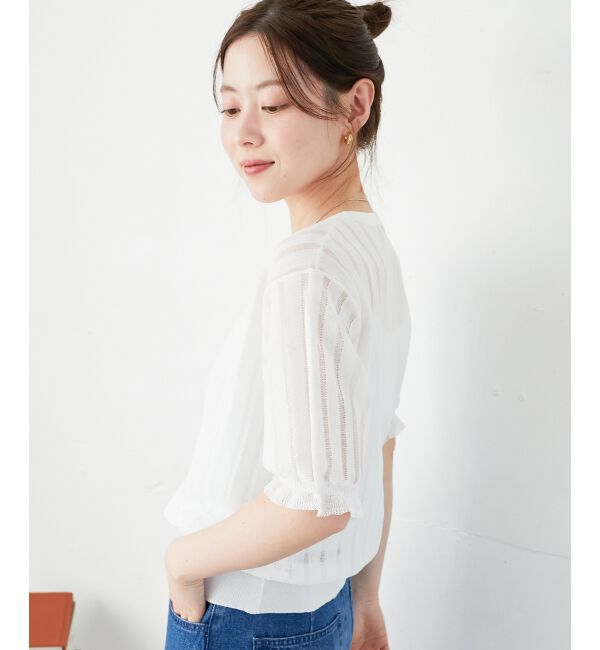  「《WEB限定アイテム》シアーストライプニット」|ニット・セーター|