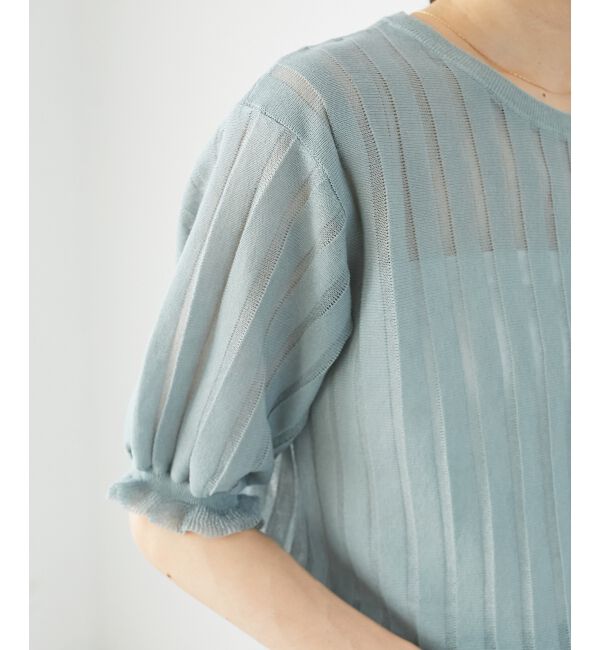  「《WEB限定アイテム》シアーストライプニット」|ニット・セーター|