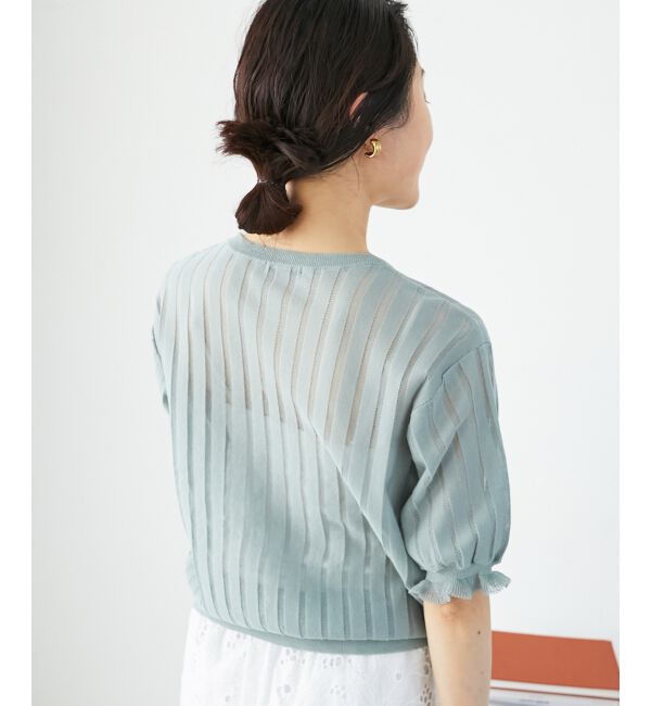  「《WEB限定アイテム》シアーストライプニット」|ニット・セーター|