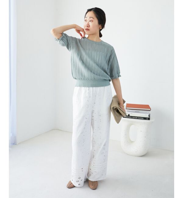  「《WEB限定アイテム》シアーストライプニット」|ニット・セーター|