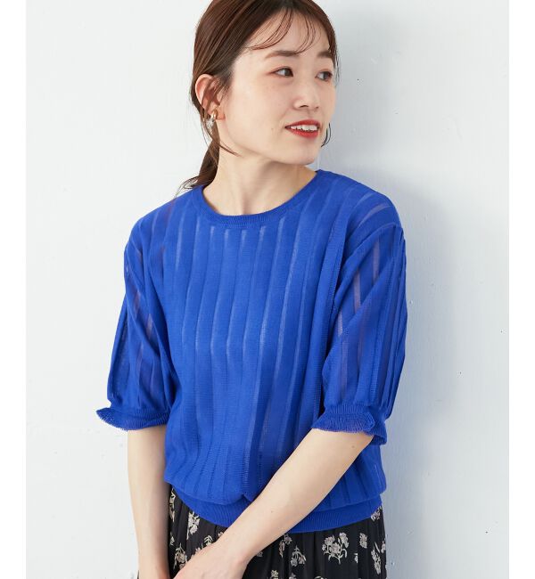  「《WEB限定アイテム》シアーストライプニット」|ニット・セーター|