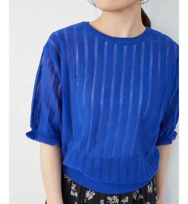  「《WEB限定アイテム》シアーストライプニット」|ニット・セーター|