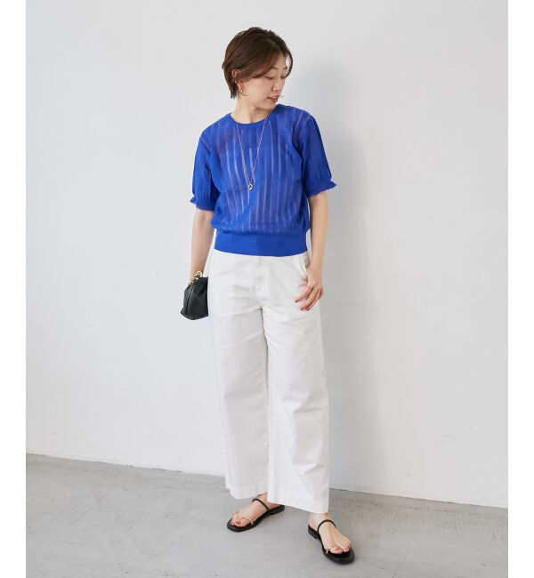  「《WEB限定アイテム》シアーストライプニット」|ニット・セーター|