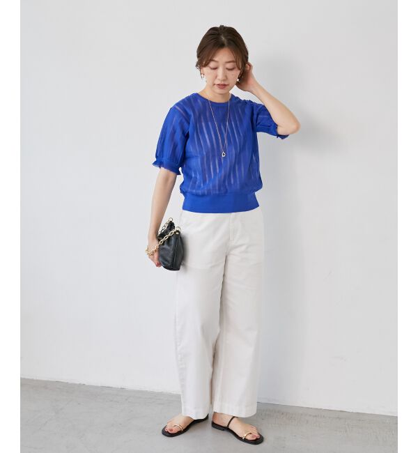  「《WEB限定アイテム》シアーストライプニット」|ニット・セーター|