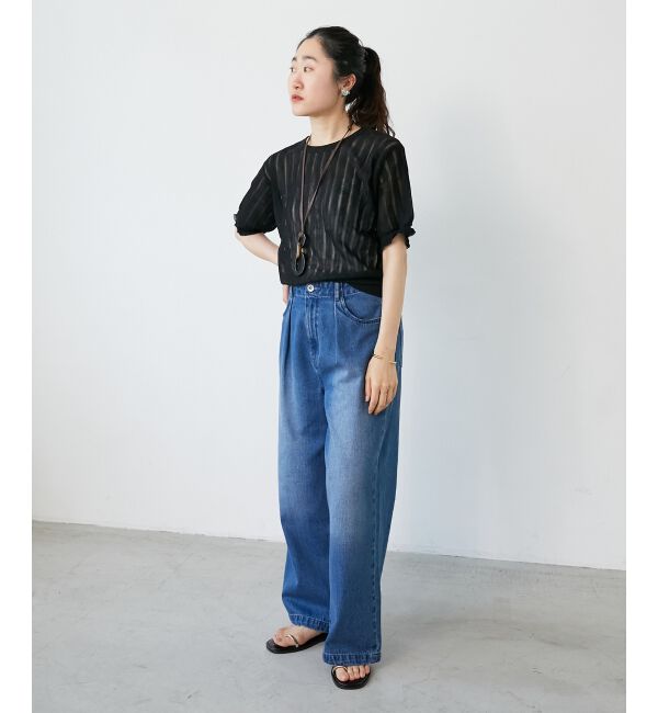  「《WEB限定アイテム》シアーストライプニット」|ニット・セーター|