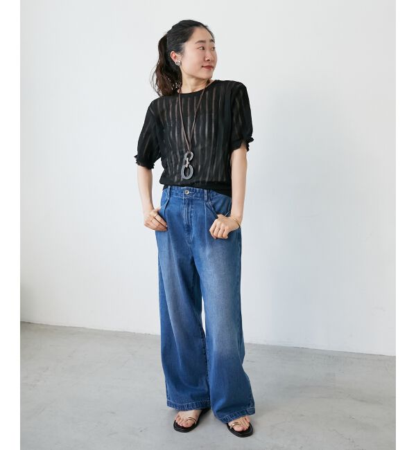  「《WEB限定アイテム》シアーストライプニット」|ニット・セーター|