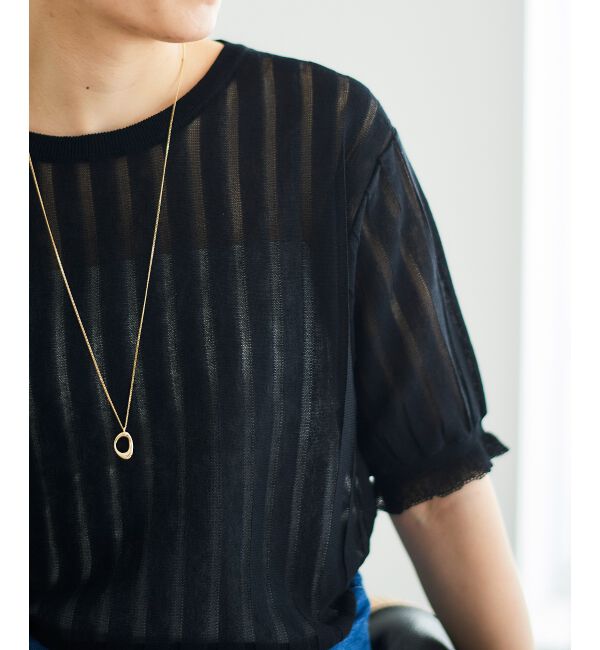  「《WEB限定アイテム》シアーストライプニット」|ニット・セーター|