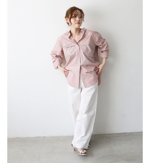  「《WEB限定アイテム》レタリング刺繍シャツ」|シャツ・ブラウス|