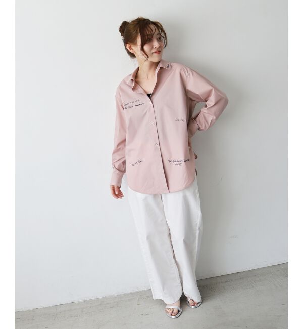  「《WEB限定アイテム》レタリング刺繍シャツ」|シャツ・ブラウス|