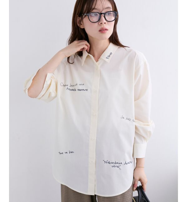  「《WEB限定アイテム》レタリング刺繍シャツ」|シャツ・ブラウス|