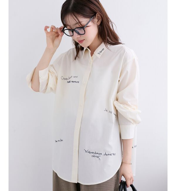  「《WEB限定アイテム》レタリング刺繍シャツ」|シャツ・ブラウス|