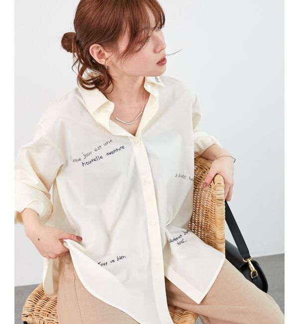  「《WEB限定アイテム》レタリング刺繍シャツ」|シャツ・ブラウス|