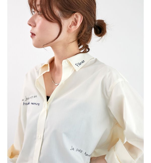  「《WEB限定アイテム》レタリング刺繍シャツ」|シャツ・ブラウス|