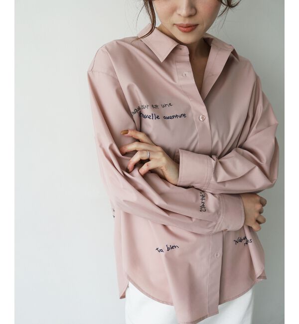  「《WEB限定アイテム》レタリング刺繍シャツ」|シャツ・ブラウス|