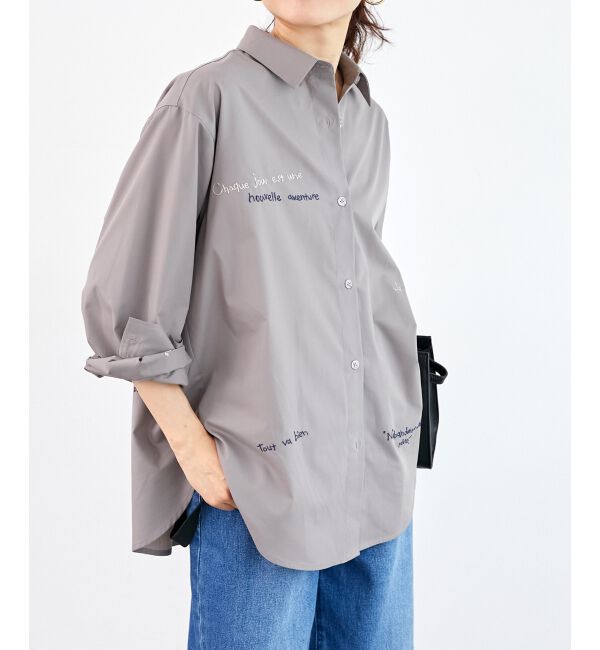  「《WEB限定アイテム》レタリング刺繍シャツ」|シャツ・ブラウス|