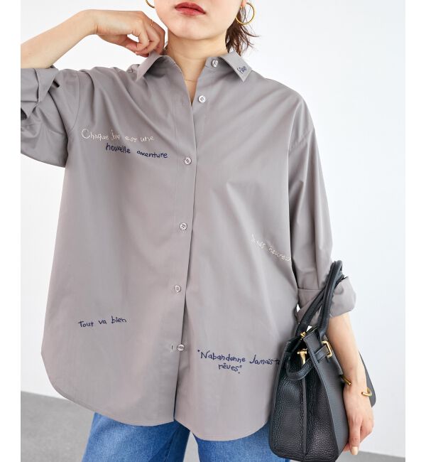  「《WEB限定アイテム》レタリング刺繍シャツ」|シャツ・ブラウス|