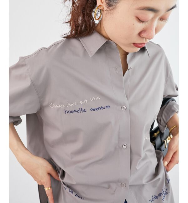  「《WEB限定アイテム》レタリング刺繍シャツ」|シャツ・ブラウス|