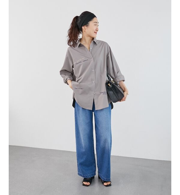  「《WEB限定アイテム》レタリング刺繍シャツ」|シャツ・ブラウス|