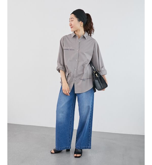  「《WEB限定アイテム》レタリング刺繍シャツ」|シャツ・ブラウス|