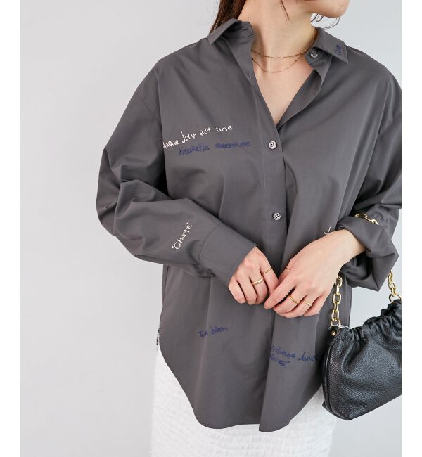  「《WEB限定アイテム》レタリング刺繍シャツ」|シャツ・ブラウス|