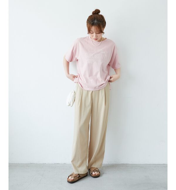  「《手洗い可能》RNストレッチセミワイドタックパンツ」|その他|