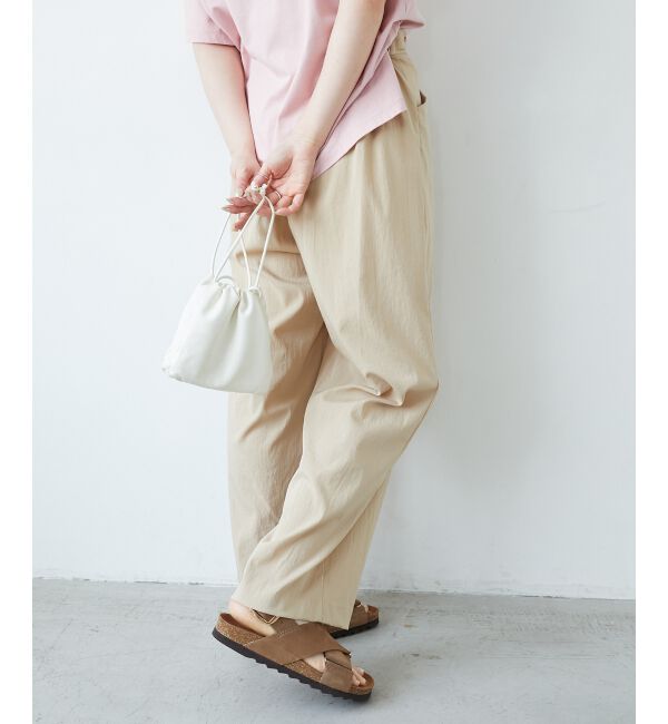 「《手洗い可能》RNストレッチセミワイドタックパンツ」|その他|