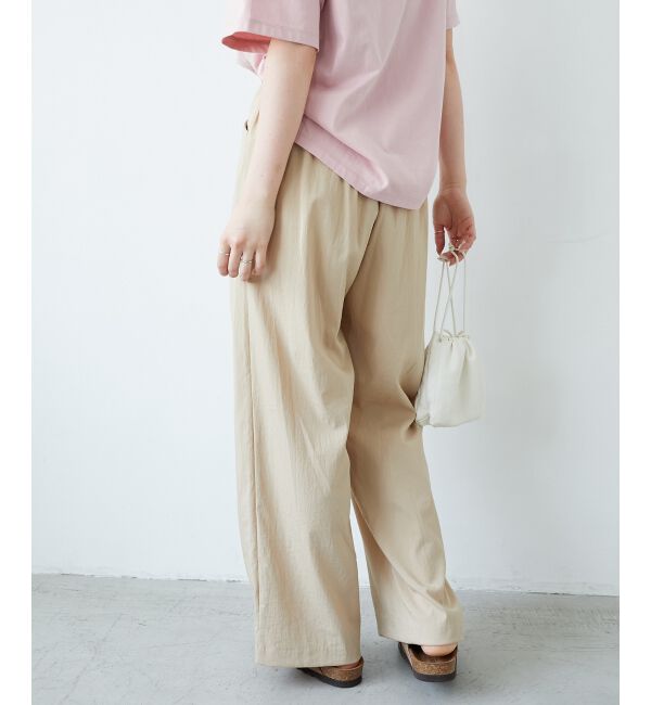  「《手洗い可能》RNストレッチセミワイドタックパンツ」|その他|