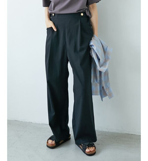  「《手洗い可能》RNストレッチセミワイドタックパンツ」|その他|
