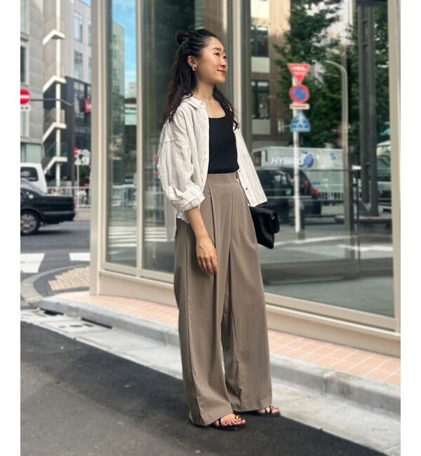  「《手洗い可能》RNストレッチセミワイドタックパンツ」|その他|