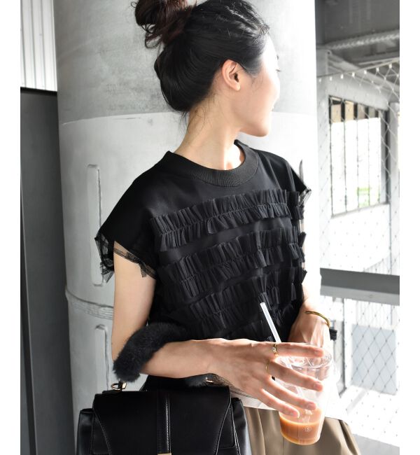  「チュールフリルフレンチニット」|ニット・セーター|