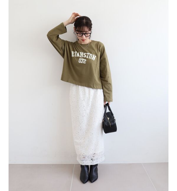  「《WEB限定アイテム》カレッジロゴオーバーロンT」|Tシャツ・カットソー|