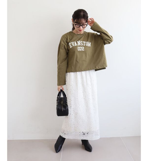  「《WEB限定アイテム》カレッジロゴオーバーロンT」|Tシャツ・カットソー|