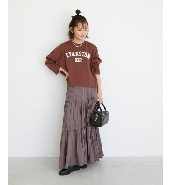  「《WEB限定アイテム》カレッジロゴオーバーロンT」|Tシャツ・カットソー|