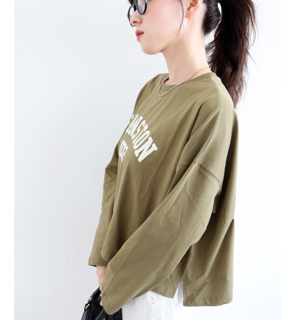  「《WEB限定アイテム》カレッジロゴオーバーロンT」|Tシャツ・カットソー|