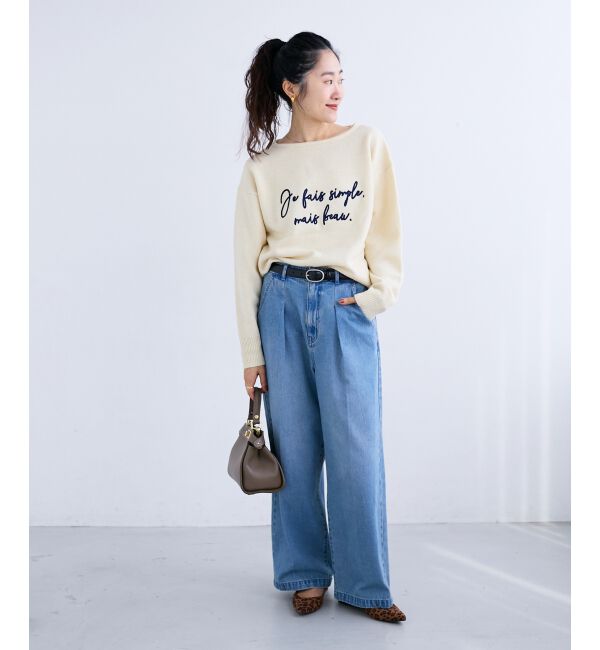  「メッセージ刺繍プルオーバー」|ニット・セーター|