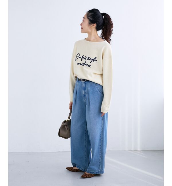  「メッセージ刺繍プルオーバー」|ニット・セーター|