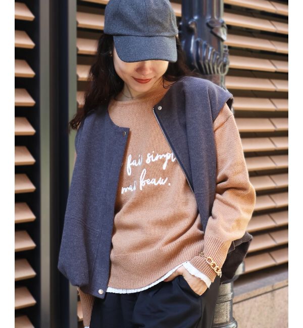  「メッセージ刺繍プルオーバー」|ニット・セーター|